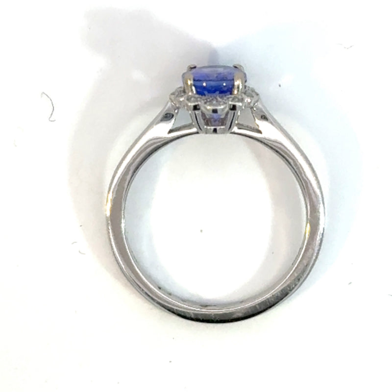 Tanzanite Ring with Diamond Halo