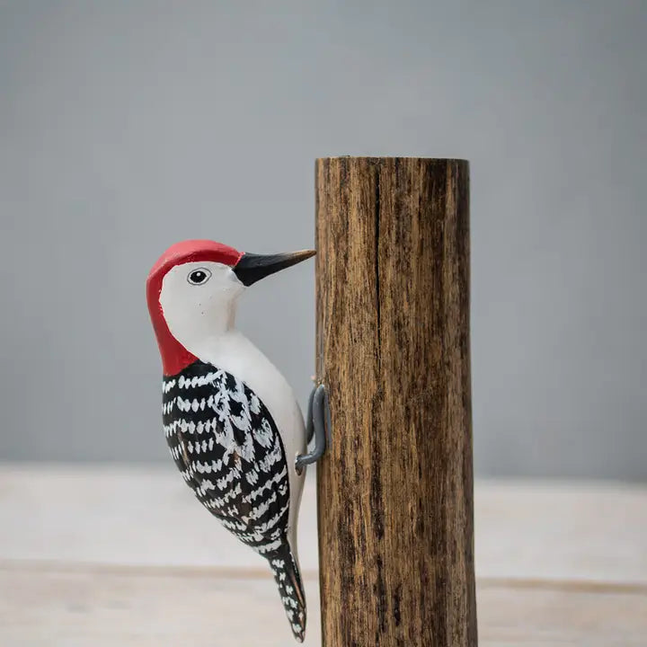 Mini Red Bellied Woodpecker Carved Ornament