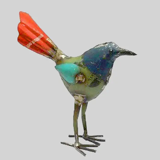 Red Tail Bird Recycled Metal Animal