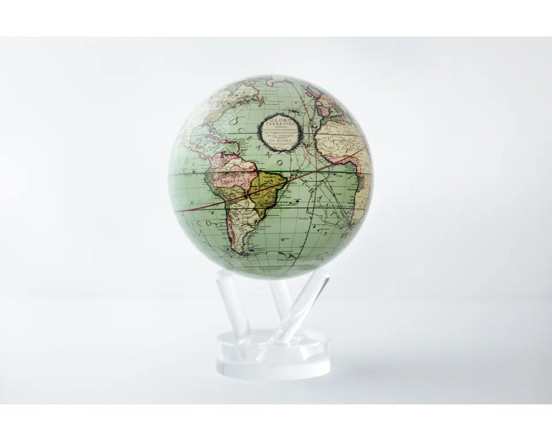 Antique Terrestrial Green Globe 4.5"