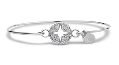 Stia Sterling Silver Pave Icon North Star Bracelet with Cubic Zirconias