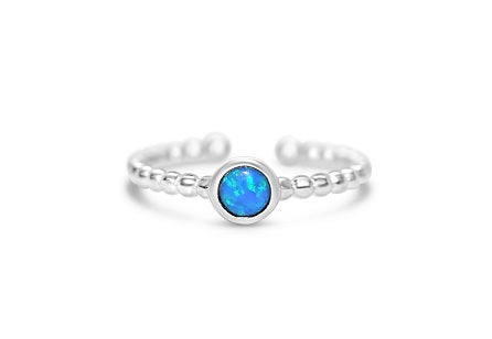 Stia It Fits Blue Opal Bezel Droplet Wire Ring