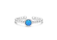 Stia It Fits Blue Opal Bezel Droplet Wire Ring
