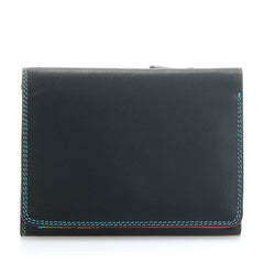 Mywalit Small Tri-Fold Leather Wallet in Black/Pace