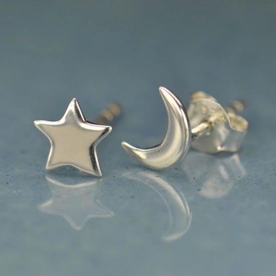 Star and Moon Post Earrings