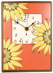 All Fired Up Large Ceramic Clock in Mexican Sunflower