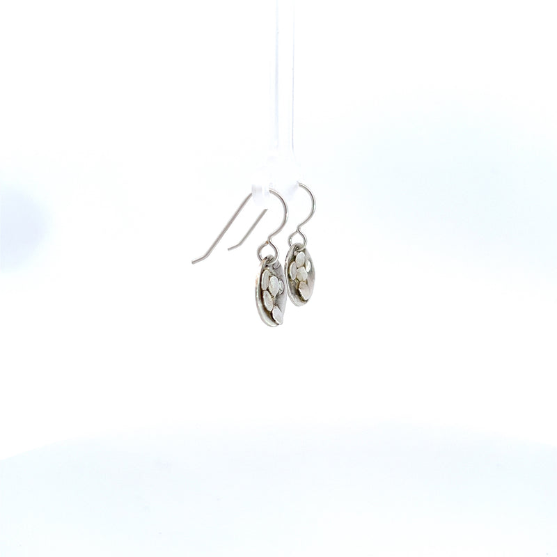 Textured Cupped Disk Drop Earrings