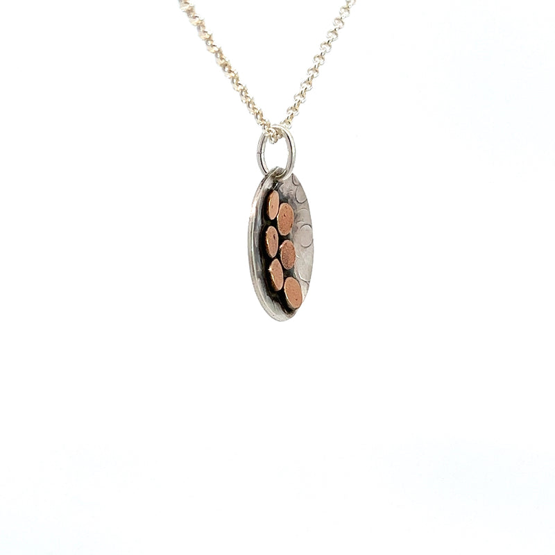 Textured Cupped Disk Necklace