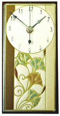 All Fired Up Tall Ceramic Wall Clock in Gingko