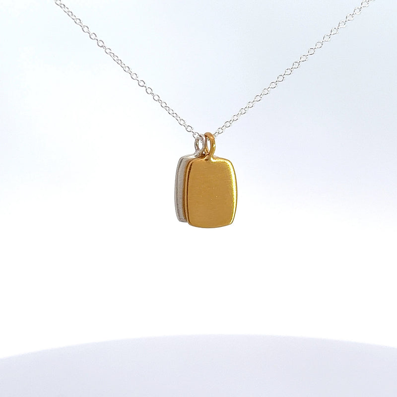 Two Flat Rectangles Necklace
