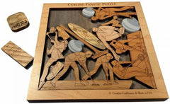 Curling Fanatics Puzzle - wood & acrylic challenging brain tease
