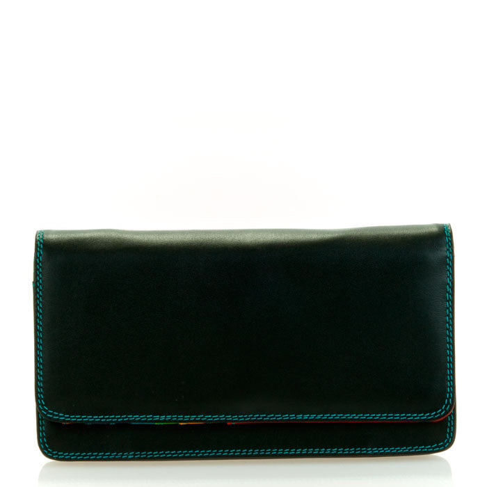 mywalit leather medium matinee wallet in black pace