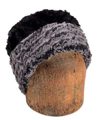 Cuffed Pillbox Hat in Desert Sand & Charcoal