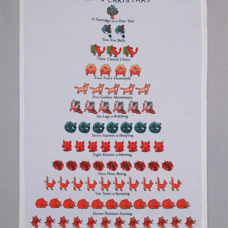 A Cat's Christmas Kitchen Towel