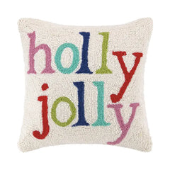Holly Jolly Multi Color Christmas Hook Pillow