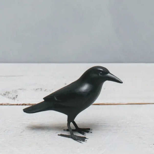 Mini Crow Carved Wooden Ornament | Carol & Company