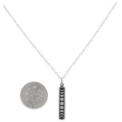 Sterling Silver Vertical Moon Phase Necklace