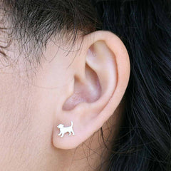 Sterling Silver Puppy Post Earrings