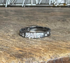 Diamond Narrow Confetti Band Black Rhodium