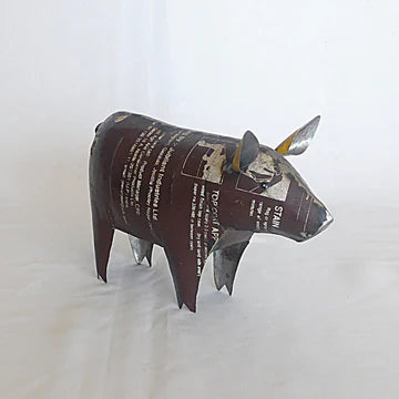 Brown Pig Recycled Metal Animal