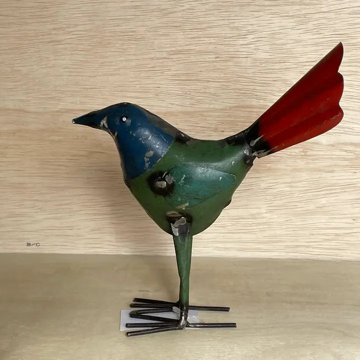 Red Tail Bird Recycled Metal Animal