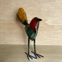 Yellow Tail Bird Recycled Metal Animal