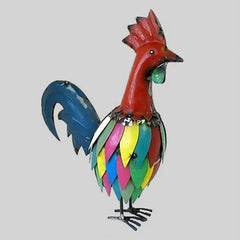 Rooster Multi Colored Recycled Metal Animal