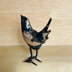 Bird Blue Recycled Metal Animal