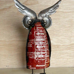 Owl Tall Recycled Metal Animal