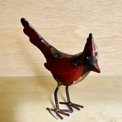 Cardinal Bird Recycled Metal Animal