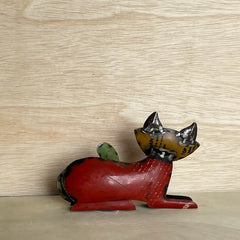 Laying Cat Recycled Metal Animal