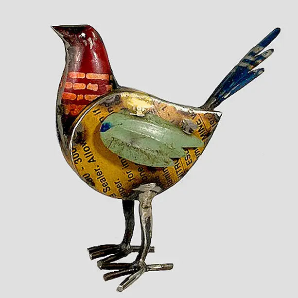 Blue Tail Bird Recycled Metal Animal
