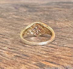 Rainbow and Tsavorite Garnet Flush Set Ring