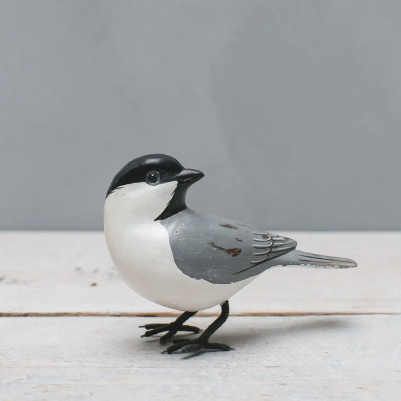 Mini Chickadee Carved Wooden Ornament