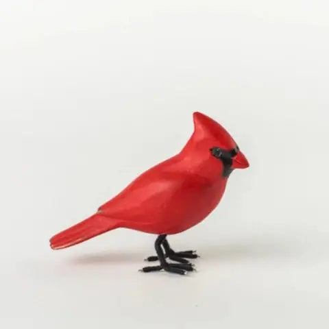 Mini Cardinal Carved Wooden Ornament