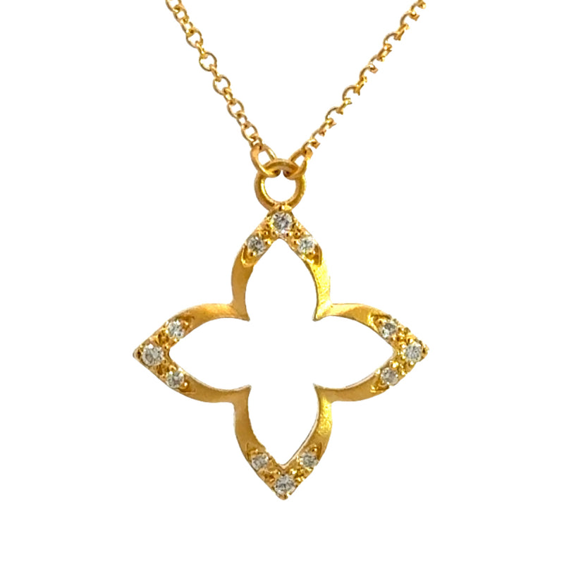 Yellow Gold and Diamond Necklace in 14K