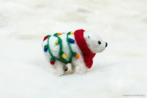 Holiday Polar Bear with Lights