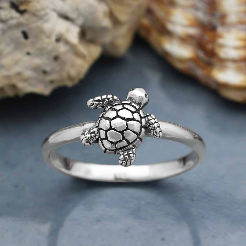Sterling Silver Baby Sea Turtle Ring