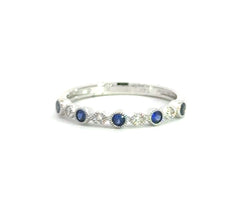 Art Deco Reproduction Diamond & Sapphire