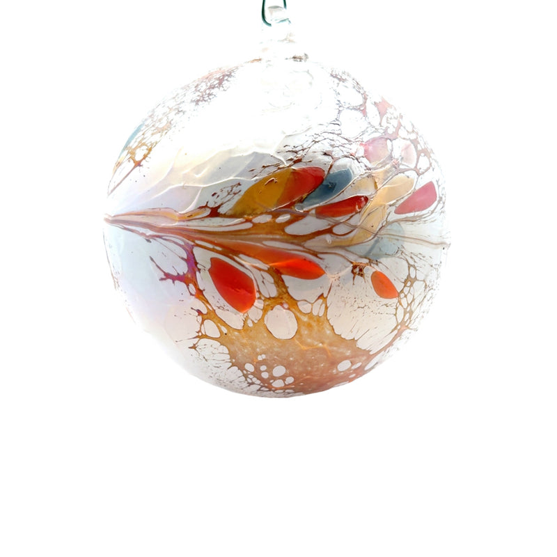 White Round Glass Ornament