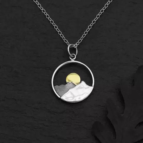 Dropship Mountain Necklace 925 Sterling Silver Pendant Necklace Sunset  Sunrise Pendant Friendship Gift For Women Men Hikers Campers Climbers  Nature Lovers to Sell Online at a Lower Price | Doba