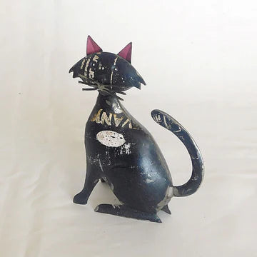 Black Cat Recycled Metal Animal