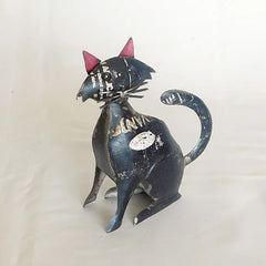 Black Cat Recycled Metal Animal