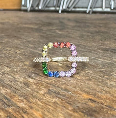 Cushion Top Rainbow Ring