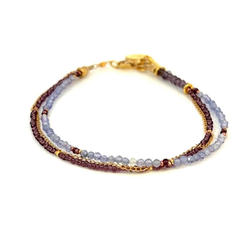 Gold Fill, Amethyst, Tanzanite, Czech seed beads