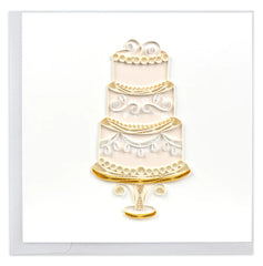 Quilled Elegant Wedding Cake Greeting Card