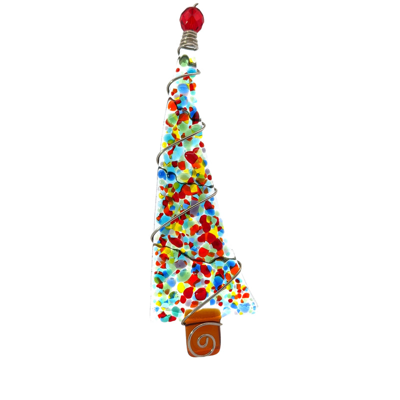 Small Crushed Glass Tree Ornament