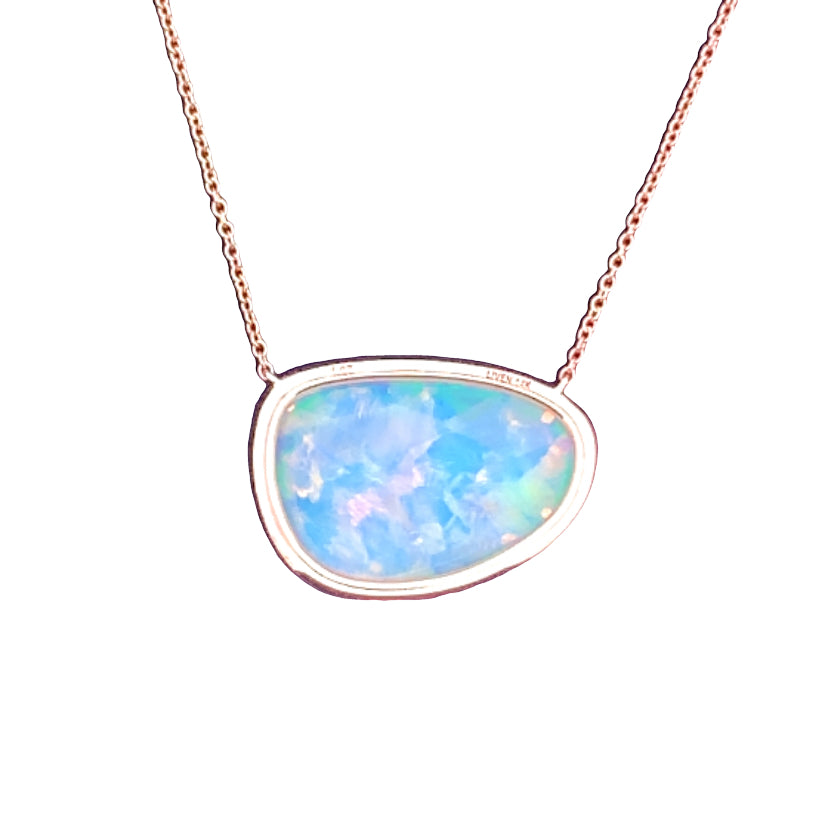Moon Phases Fire Opal Necklace Celestial Pendant Natural Ethiopian Opal  Necklace Top Grade Opal Pendant