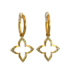 Yellow Gold and Diamond Earrings in 14K