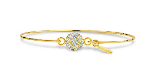 Stia Pave Icon Gold Plated Disk Bracelet